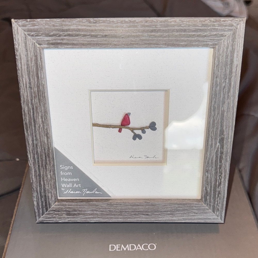 New Demdaco Gray Frame with with Red cardinal Art “signs from heaven”